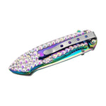 Swarovski Crystal Rainbow Pocket Knife - Blades For Babes Spring Assisted