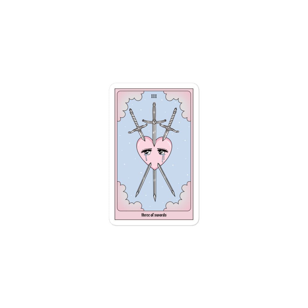 Three Of Swords Tarot Card Bubble-Free Sticker - Blades For Babes - Accessory - 2