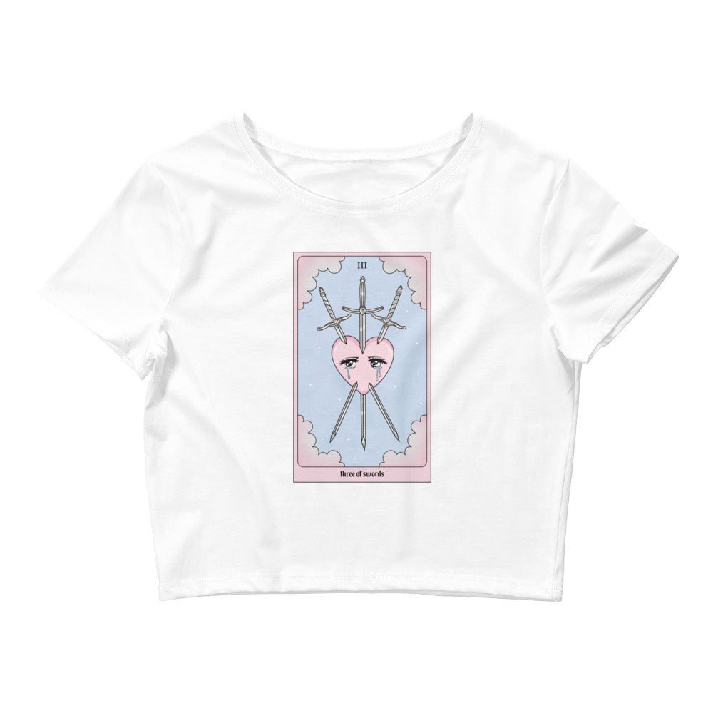 Three Of Swords Tarot Card Crop Tee - Blades For Babes - Clothing - 2
