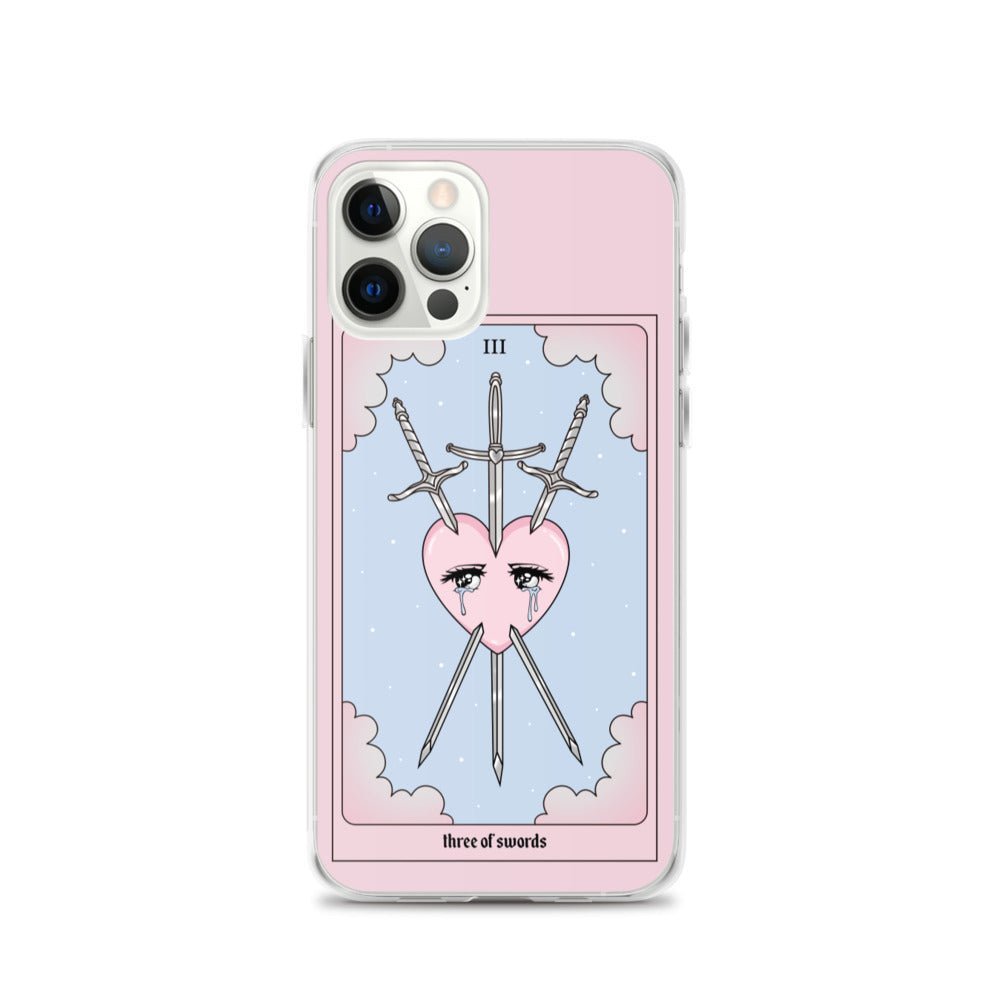 Three Of Swords Tarot Card iPhone Case - Blades For Babes - Accessory - 12