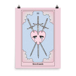 Three Of Swords Tarot Card Poster - Blades For Babes - Accessory - 5