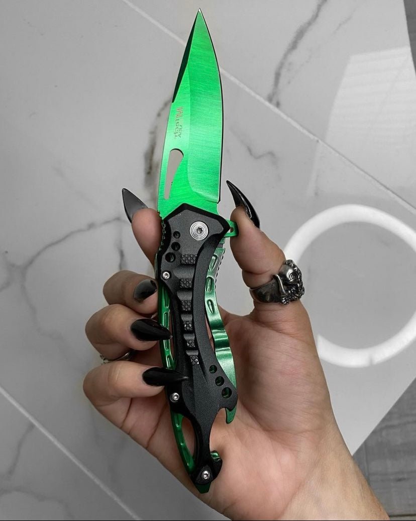 Blade Spring Support Malachite Spring Assisted Blade – Blades For Babes