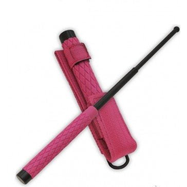 16" Inch Pink Stainless Steel Baton w/ Rubber Handle - Blades For Babes - Baton - 1